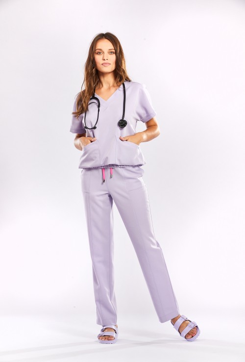 Bluza medyczna lawendowa Vita – Lavender field