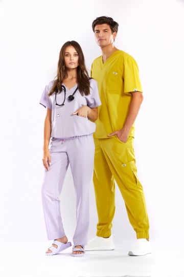 Spodnie medyczne lawendowe TIBIA - Lavender field 2