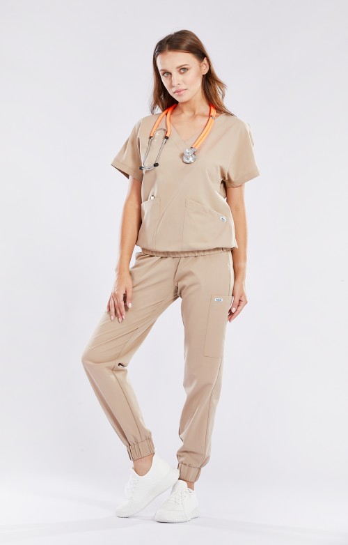 Spodnie medyczne beżowe OSSA  - Caffe latte please!