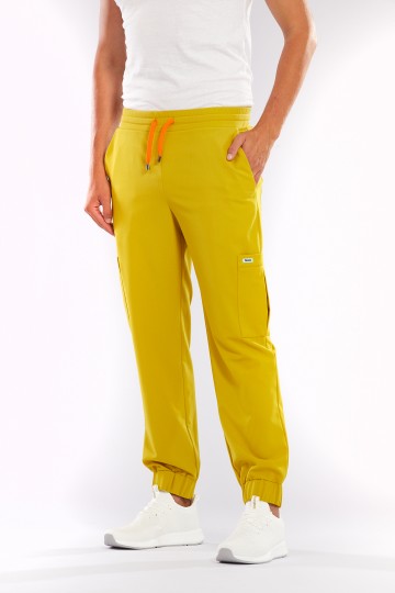 SPODNIE MEDYCZNE MĘSKIE MUSZTARDOWE - Pardon my Dijon