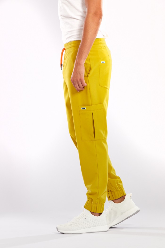 SPODNIE MEDYCZNE MĘSKIE MUSZTARDOWE - Pardon my...