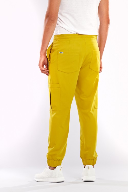 SPODNIE MEDYCZNE MĘSKIE MUSZTARDOWE - Pardon my Dijon