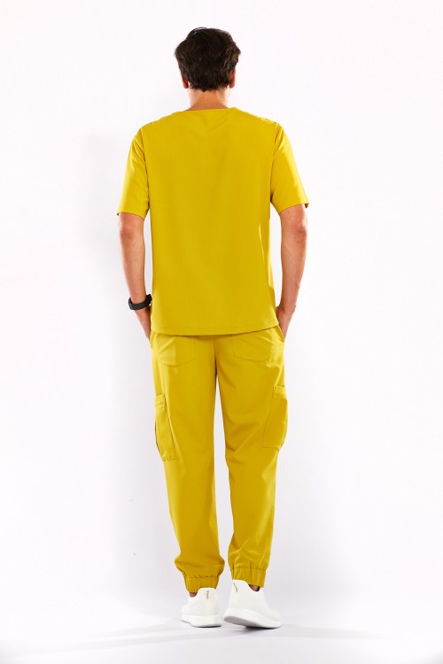 SPODNIE MEDYCZNE MĘSKIE MUSZTARDOWE - Pardon my Dijon