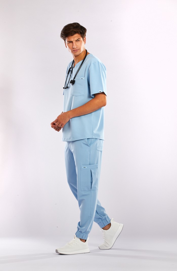 Spodnie medyczne męskie niebieskie -  AZZURRO