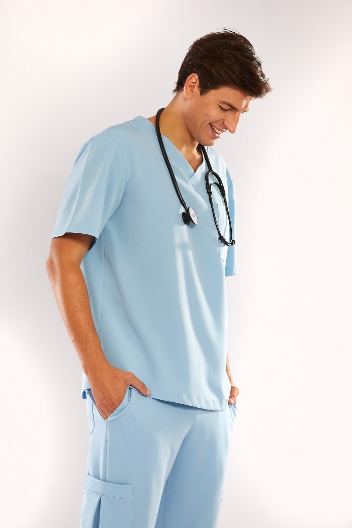 Bluza medyczna męska niebieska -  AZZURRO