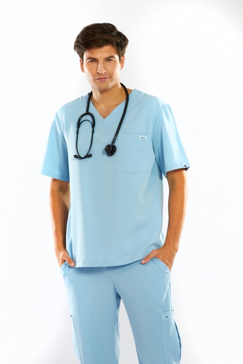 Bluza medyczna męska niebieska -  AZZURRO