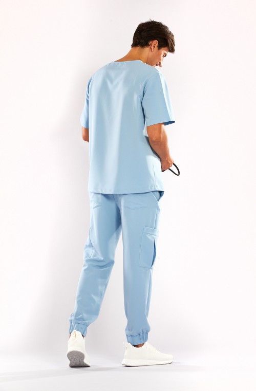 Bluza medyczna męska niebieska -  AZZURRO