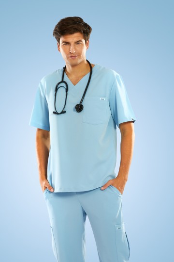 Bluza medyczna męska niebieska -  AZZURRO