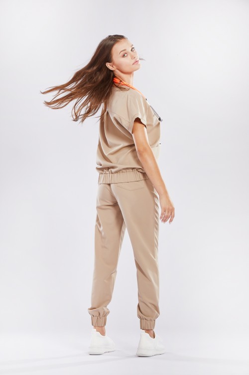 Bluza medyczna beżowa Vita – Caffe latte please!