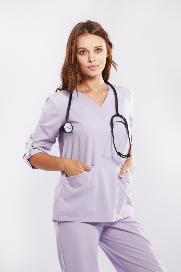 Bluza medyczna lawendowa Palma – Lavender field