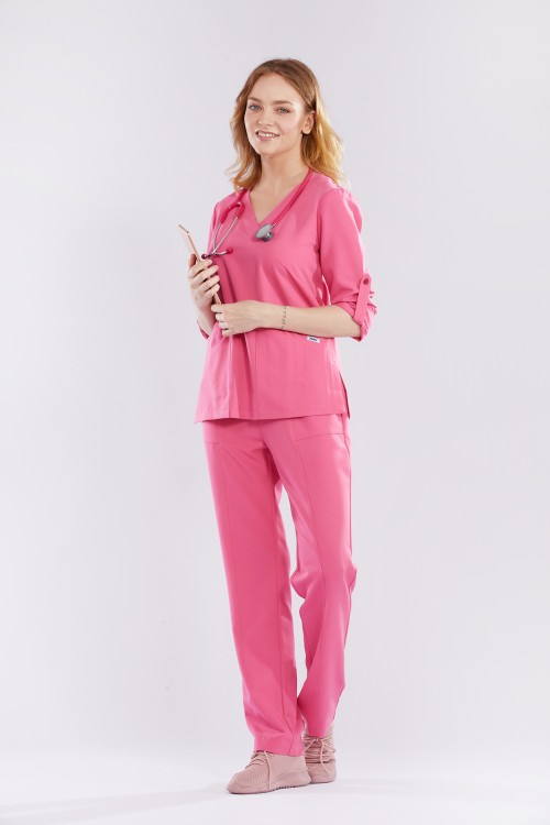 Bluza medyczna różowa Palma - Lady in pink