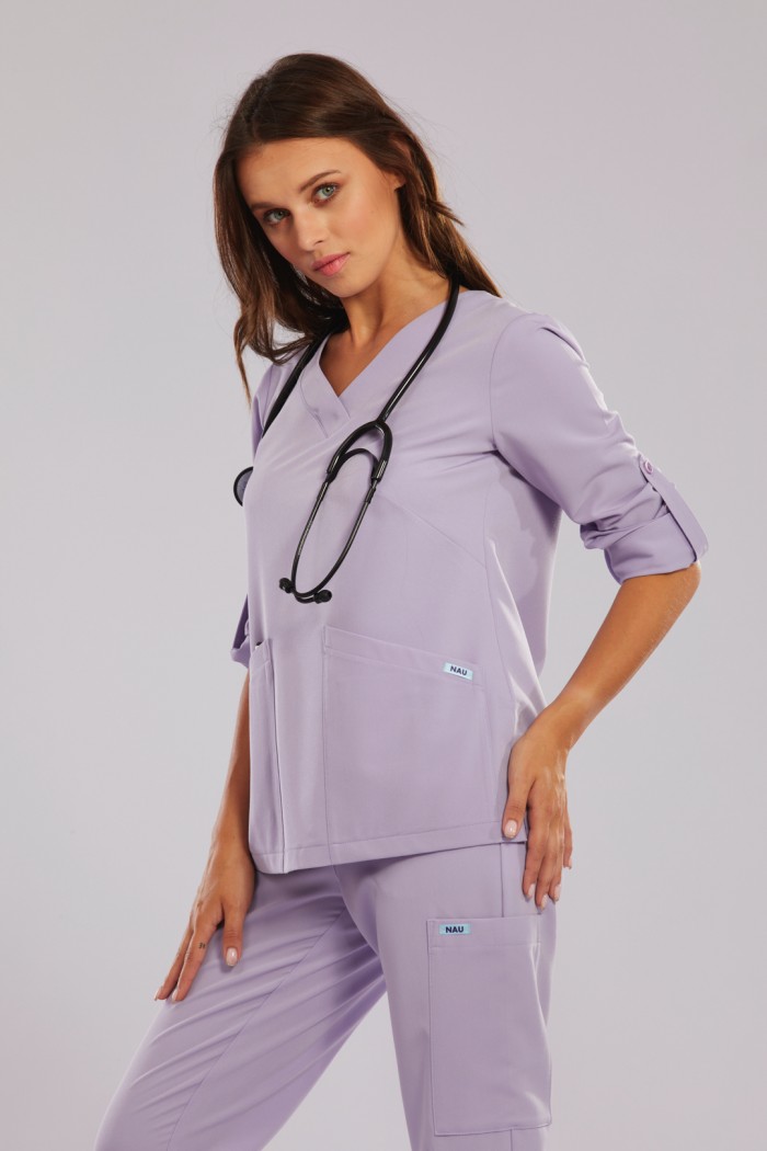 Bluza medyczna lawendowa Palma – Lavender field