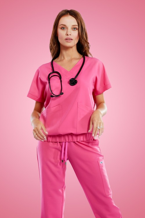 Bluza medyczna różowa Vita - Lady in pink