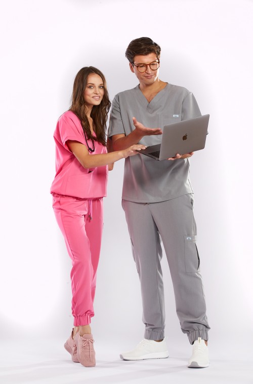 Bluza medyczna różowa Vita - Lady in pink