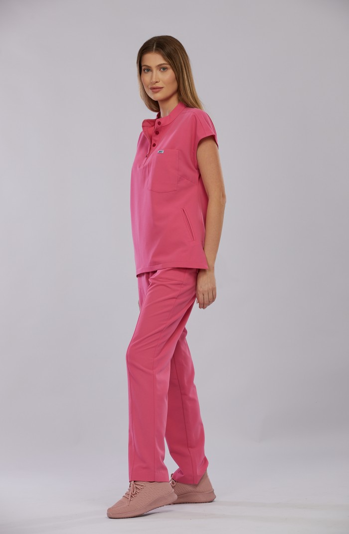 Bluza medyczna różowa Costa - Lady in pink