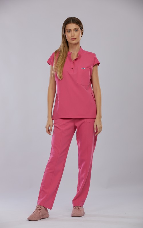 Bluza medyczna różowa Costa - Lady in pink