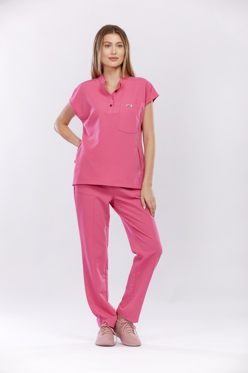 Bluza medyczna różowa Costa - Lady in pink