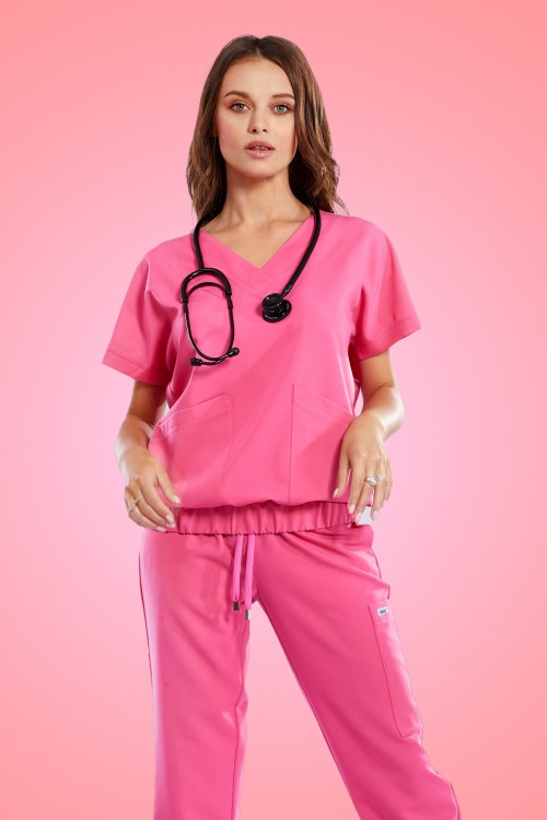 Bluza medyczna różowa Vita - Lady in pink