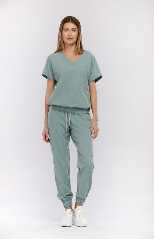 Bluza medyczna damska szałwiowa Vita - Leaf It to me!