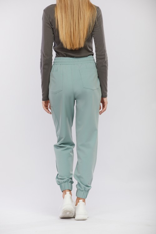 Spodnie medyczne damskie szałwiowe OSSA - Leaf It to me!