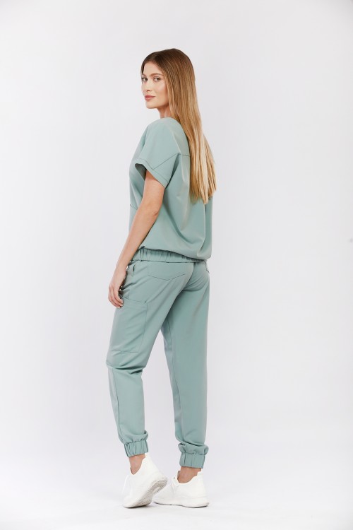 Bluza medyczna damska szałwiowa Vita - Leaf It to me!