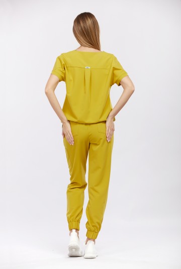 Spodnie medyczne damskie musztardowe OSSA - Pardon my Dijon 2