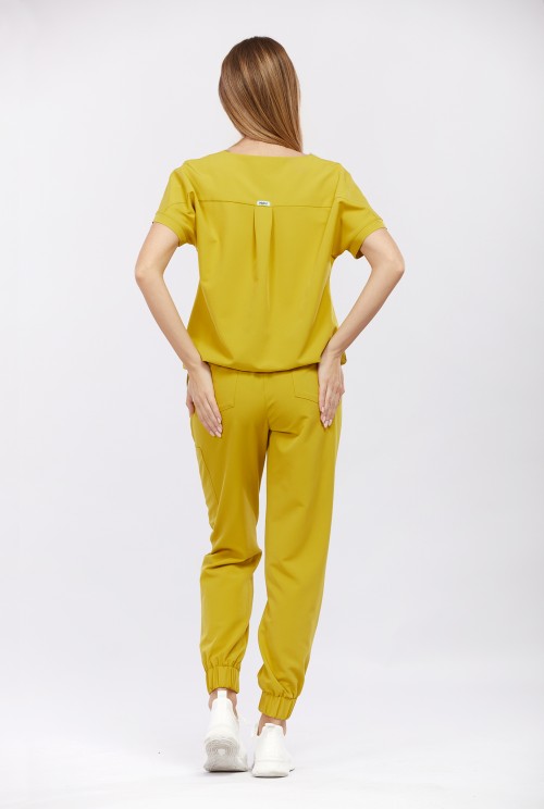 Spodnie medyczne damskie musztardowe OSSA - Pardon my Dijon