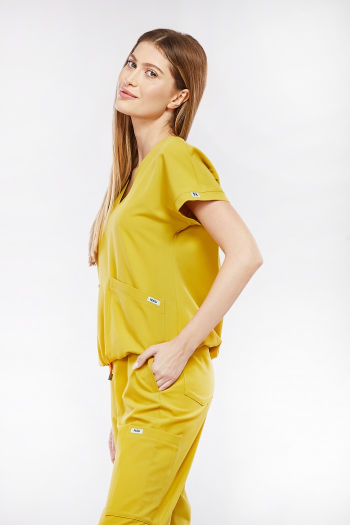 Bluza medyczna damska musztardowa Vita - Pardon...