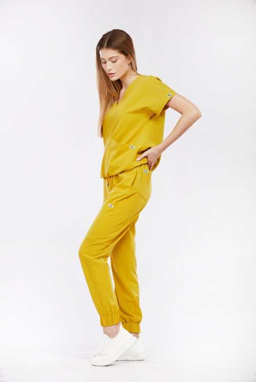 Bluza medyczna damska musztardowa Vita - Pardon my Dijon