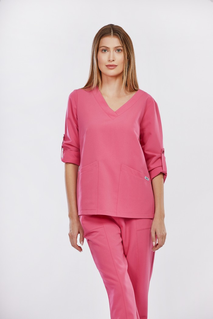 Bluza medyczna różowa Palma - Lady in pink