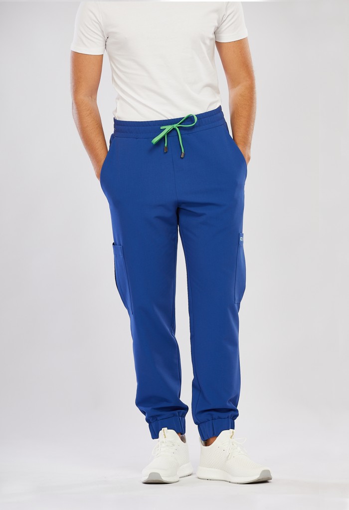 Spodnie medyczne męskie niebieskie - Sooo royal