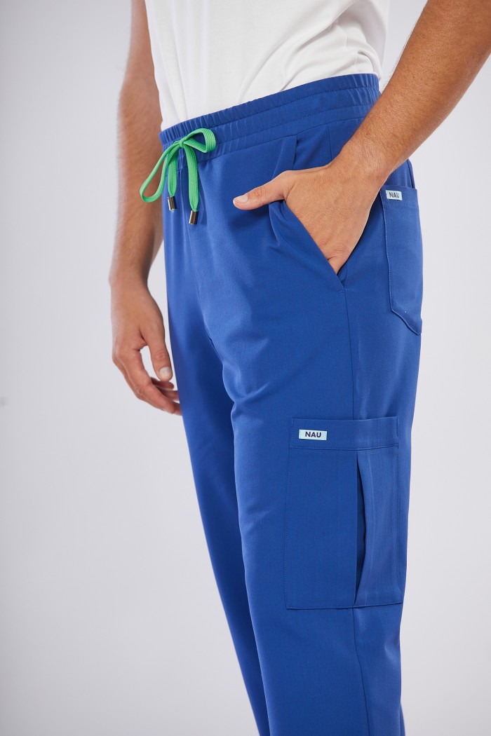 Spodnie medyczne męskie niebieskie - Sooo royal