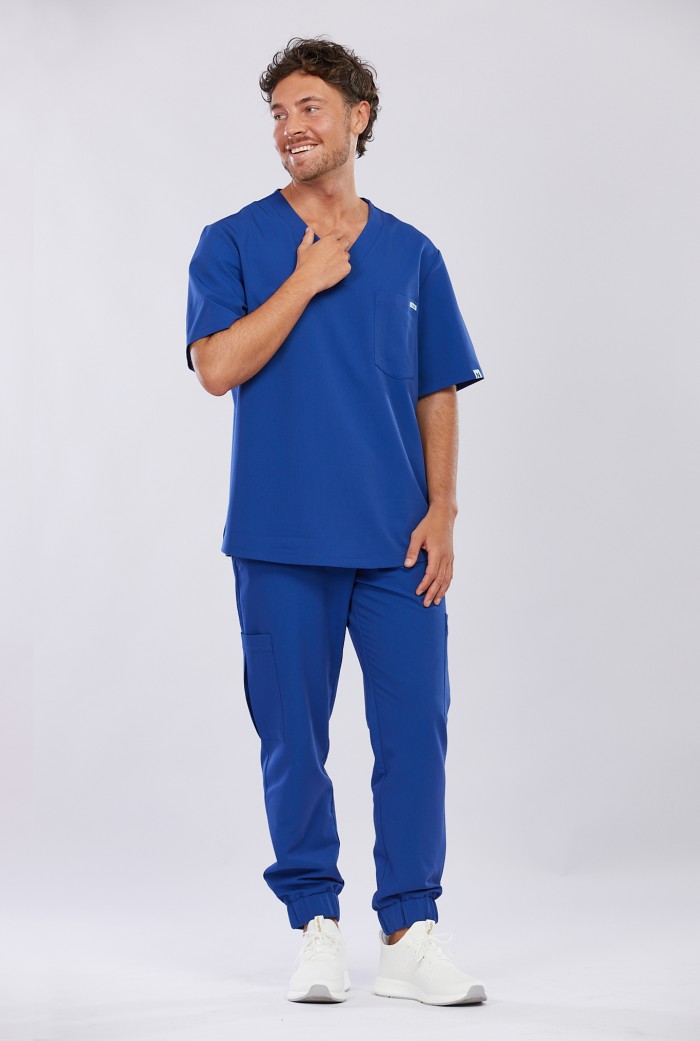 Spodnie medyczne męskie niebieskie - Sooo royal