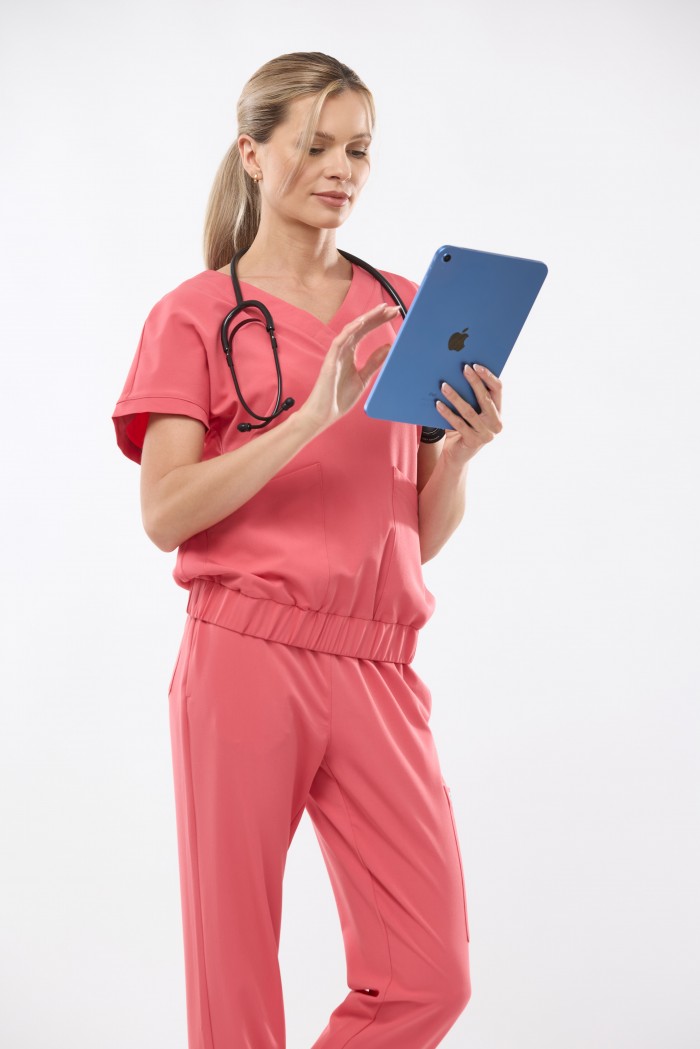 Bluza medyczna damska koralowa Vita - Feeling...