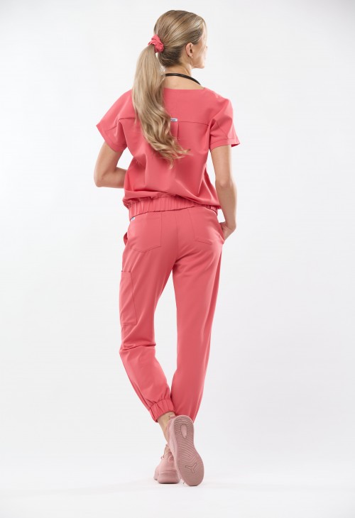 Bluza medyczna damska koralowa Vita - Feeling Coralicious