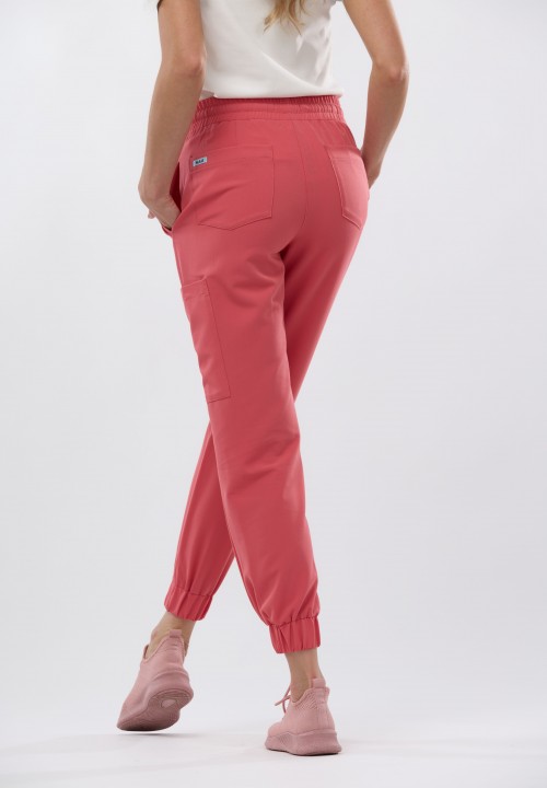 Spodnie medyczne damskie koralowe OSSA - Feeling Coralicious