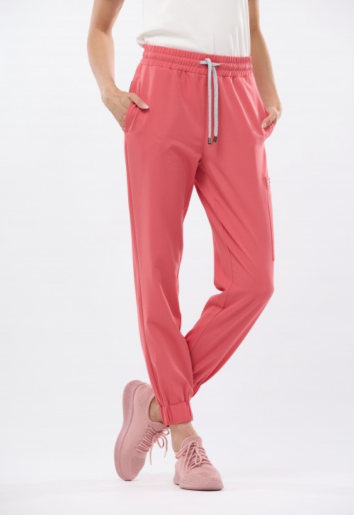 Spodnie medyczne damskie koralowe OSSA - Feeling Coralicious