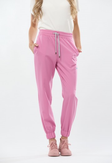 Spodnie medyczne damskie różowe Rose All Night