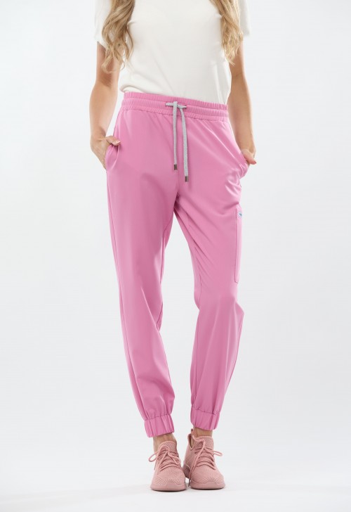 Spodnie medyczne damskie różowe Rose All Night