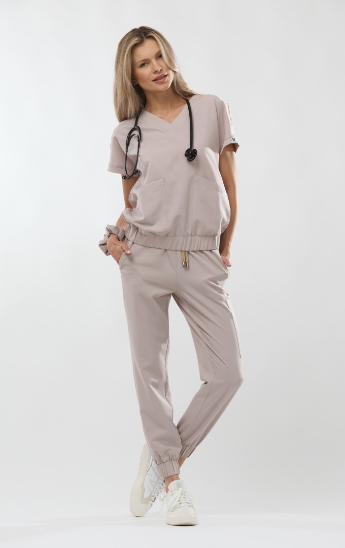 Spodnie medyczne beżowe OSSA- Frosted latte, Love