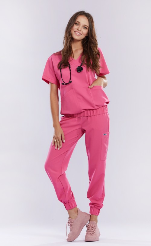 Spodnie medyczne różowe OSSA - Lady in pink